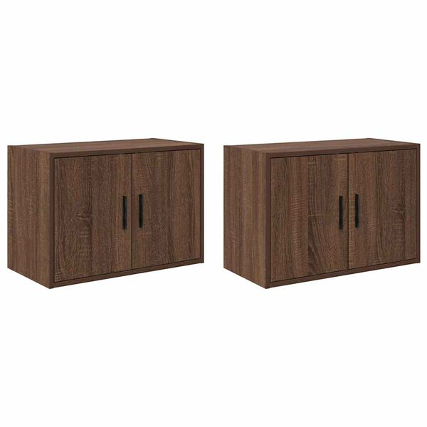 vidaXL Armoires murales de garage 2 pcs ch&ecirc;ne marron bois d'ing&eacute;nierie