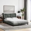 vidaXL Cadre de lit sans matelas Hvar gris fonc&eacute; 140x190 cm tissu