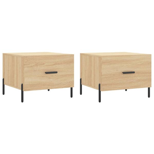 vidaXL Tables basses 2 pcs chêne sonoma 50x50x40 cm bois d'ingénierie