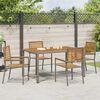 vidaXL Chaises empilables de jardin 4 pcs Marron et gris