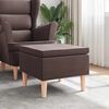 vidaXL Tabouret avec pieds en bois Marron fonc&eacute; Tissu