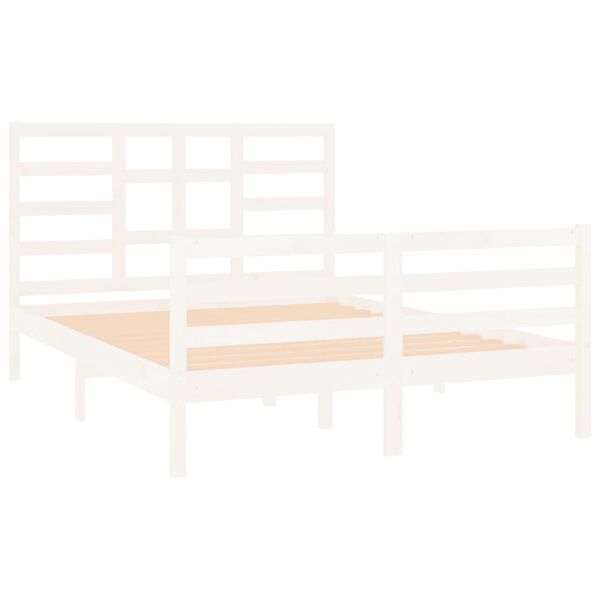 vidaXL Cadre de lit sans matelas blanc bois massif 120x190 cm