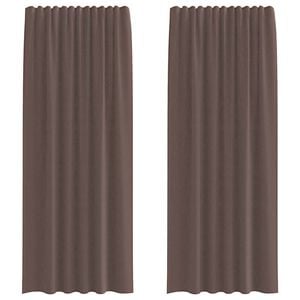 vidaXL Rideaux en voile avec passants 2 pcs marron