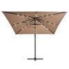 vidaXL Parasol de jardin en porte-&agrave;-faux lumi&egrave;res LED et m&acirc;t en acier