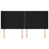 vidaXL T&ecirc;te de lit avec oreilles Noir 203x16x118/128 cm Tissu