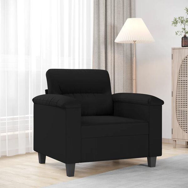 vidaXL Chaise de canap&eacute; noir 60 cm tissu microfibre
