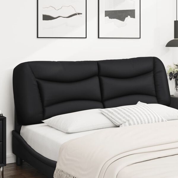 vidaXL Coussin de t&ecirc;te de lit Hvar noir 160 cm similicuir