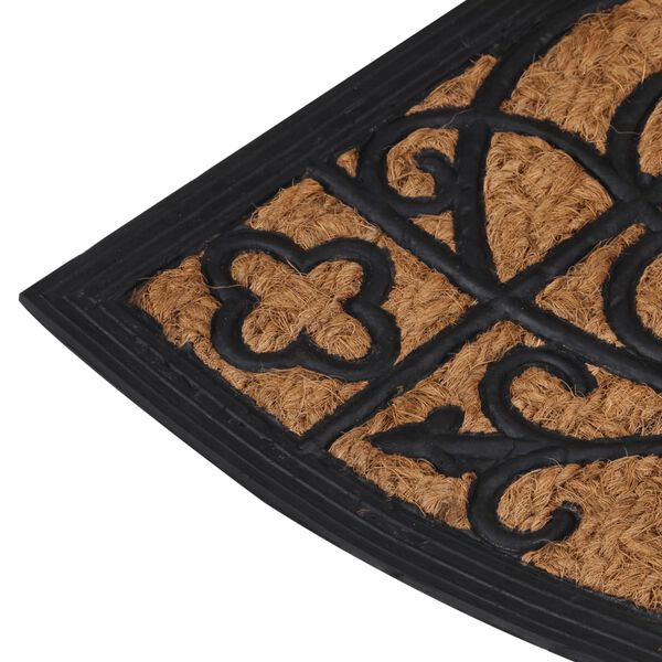 vidaXL Tapis de porte demi-rond 45x75 cm caoutchouc et fibre de coco