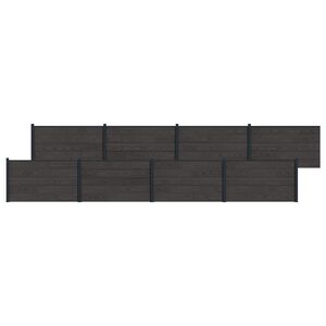 vidaXL Panneau de cl&ocirc;ture 8 pcs WPC et Aluminium Noir