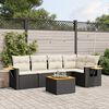 vidaXL Salon de jardin 6 pcs avec coussins noir r&eacute;sine tress&eacute;e