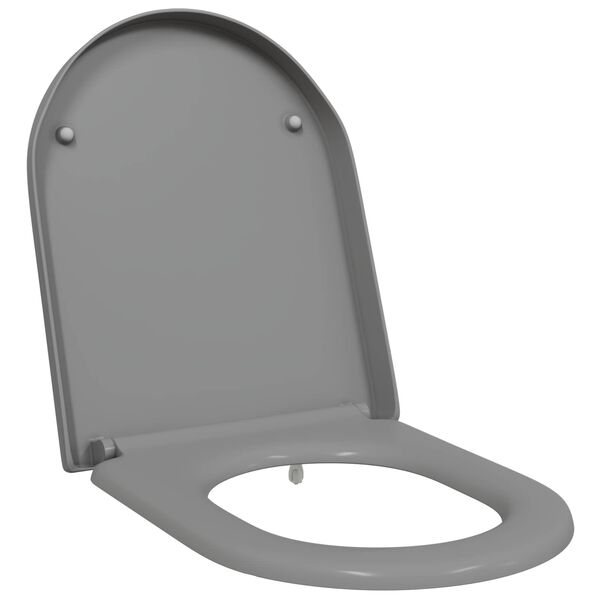 vidaXL Siège de Toilette à Libération Rapide Gris 46.2 x 36 x 4.3 cm