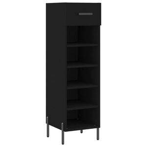 vidaXL Armoire &agrave; chaussures noir 30x35x105 cm bois d'ing&eacute;nierie