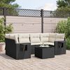 vidaXL Salon de jardin 7 pcs avec coussins noir r&eacute;sine tress&eacute;e