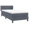 vidaXL Sommier &agrave; lattes de lit et matelas gris fonc&eacute; 80x210 cm velours