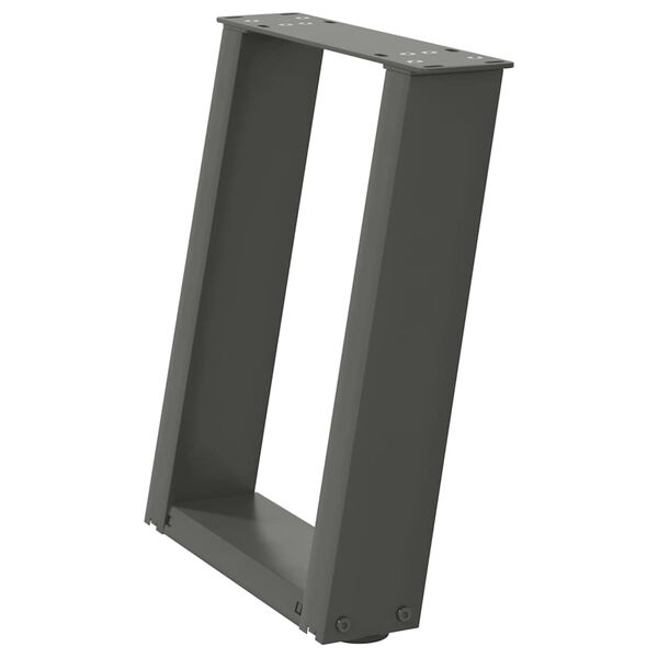 vidaXL Pieds de table basse en U 2 pièces Anthracite 28 x (42-43) cm Acier