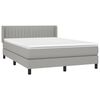 vidaXL Sommier &agrave; lattes de lit avec matelas Gris clair 140x190cm Tissu