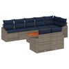 vidaXL Ensemble de canap&eacute; de jardin 9 pcs Gris et bleu marine