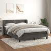 vidaXL Sommier &agrave; lattes de lit et matelas Gris fonc&eacute; 140x190cm Velours