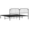 vidaXL Cadre de lit m&eacute;tal sans matelas avec t&ecirc;te de lit noir 193x203cm