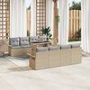 vidaXL Ensemble de canap&eacute; de jardin 9 pcs Beige Poly rotin