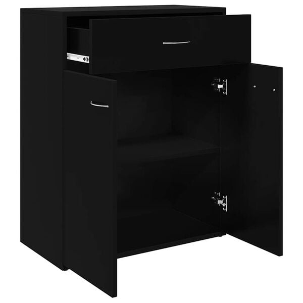 vidaXL Buffet noir 60x30x75 cm bois d'ing&eacute;nierie