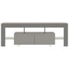 vidaXL Meuble TV avec lumi&egrave;re LED gris brillant 130x35x45 cm