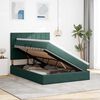 vidaXL Lit avec rangement et matelas Vert fonc&eacute; 140 x 200 cm Velours