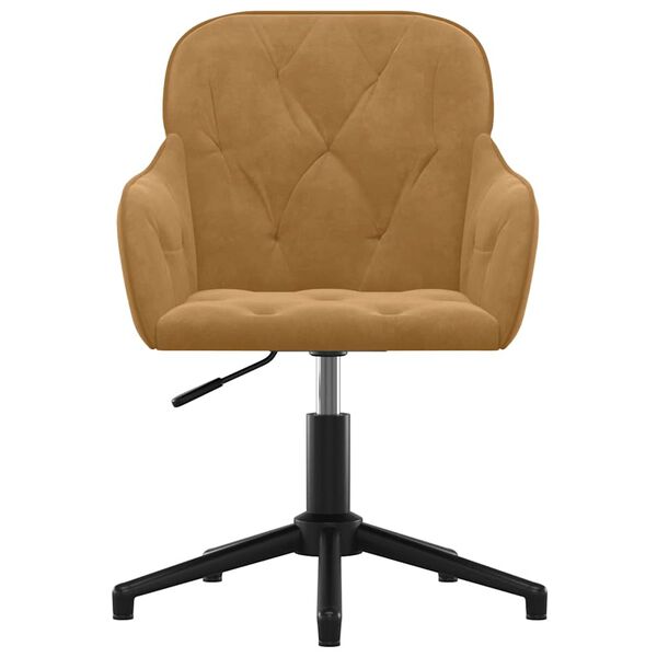 vidaXL Chaises pivotantes à manger lot de 2 Marron Velours