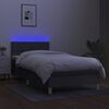 vidaXL Sommier &agrave; lattes de lit avec matelas et LED Gris fonc&eacute; 90x200cm