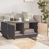 vidaXL Table basse Gris 80x50x35 cm Bois massif de pin