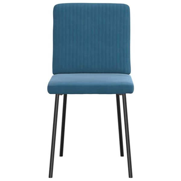 vidaXL Chaises &agrave; manger lot de 4 Bleu Velours