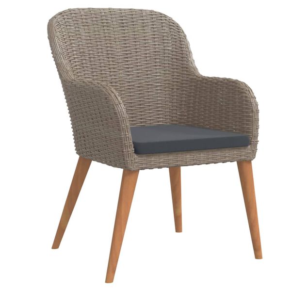 vidaXL Ensemble à manger de jardin et coussins 7 pcs Marron