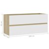 vidaXL Ensemble de meubles de bain Blanc et ch&ecirc;ne sonoma Agglom&eacute;r&eacute;