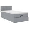 vidaXL Lit ottoman avec matelas et LED Gris clair 80x200cm tissu