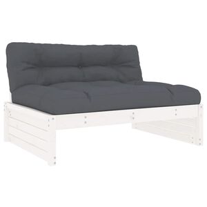 vidaXL Canap&eacute; central 120x80 cm blanc bois de pin massif