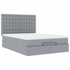VidaXL Cadre de lit ottoman et matelas gris clair 140x200 cm tissu