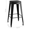 vidaXL Tabourets de bar empilables lot de 2 noir métal