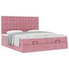 vidaXL Cadre de lit ottoman avec matelas rose 200x200 cm velours