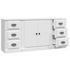 vidaXL Buffets 3 pcs Blanc Bois d'ingénierie