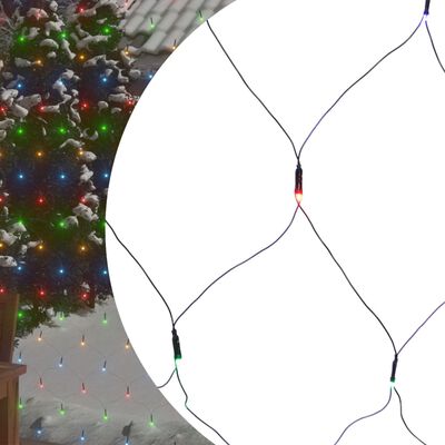 vidaXL Filet lumineux coloré de Noël 3x3 m 306 LED Intérieur/extérieur
