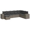 vidaXL Salon de jardin 8 pcs avec coussins gris r&eacute;sine tress&eacute;e