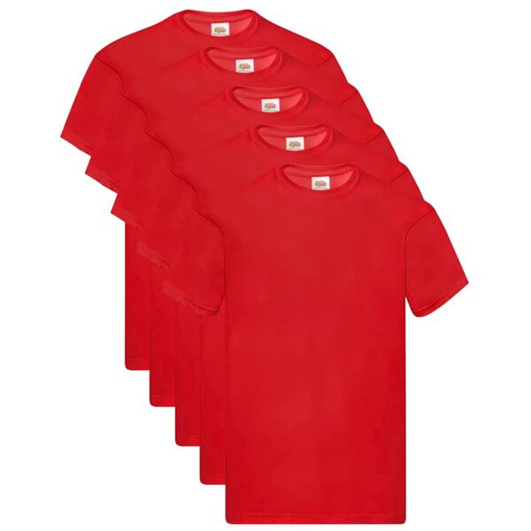 Fruit of the Loom T-shirts originaux 5 pcs Rouge M Coton