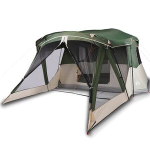 vidaXL Tente de camping avec porche 4 personnes vert imperm&eacute;able
