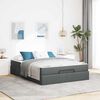 vidaXL Cadre de lit avec matelas avec matelas 2 pcs Gris Fonc&eacute; tissu
