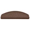 vidaXL Tapis d'escalier 15 pi&egrave;ces 65 x 24 x 4 cm Marron Demi-rond Grand