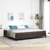 vidaXL Lit &agrave; ressorts avec matelas Marron fonc&eacute; 200 x 200 cm tissu