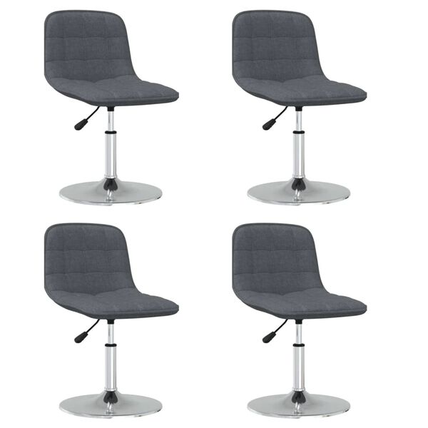 vidaXL Chaises pivotantes &agrave; manger lot de 4 gris fonc&eacute; tissu