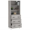 vidaXL Buffet haut Sonoma gris 69,5x34x180 cm Bois d'ing&eacute;nierie