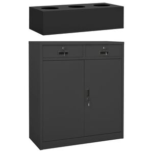 vidaXL Armoire de bureau et jardini&egrave;re Anthracite 90x40x125 cm Acier
