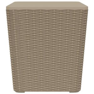 vidaXL Table de jardin avec couvercle amovible marron clair PP